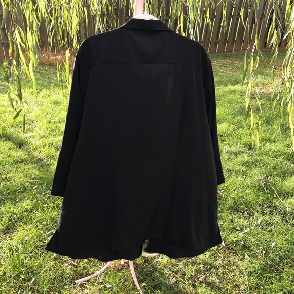 Studio C Plus Black Button Down Blouse 26/28W - Picture 4 of 4